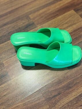 Melissa Green Platform Slide Mules